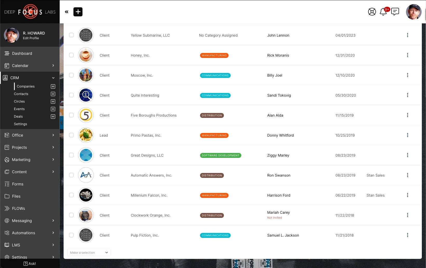 CRM and Client Portal unified view